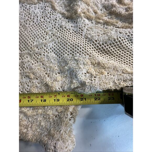 Anthropologie lace knitted adjustable cardigan beige women's XS Small Cropped - Picture 8 of 12